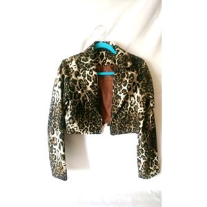 Leopard print cropped jacket Size M